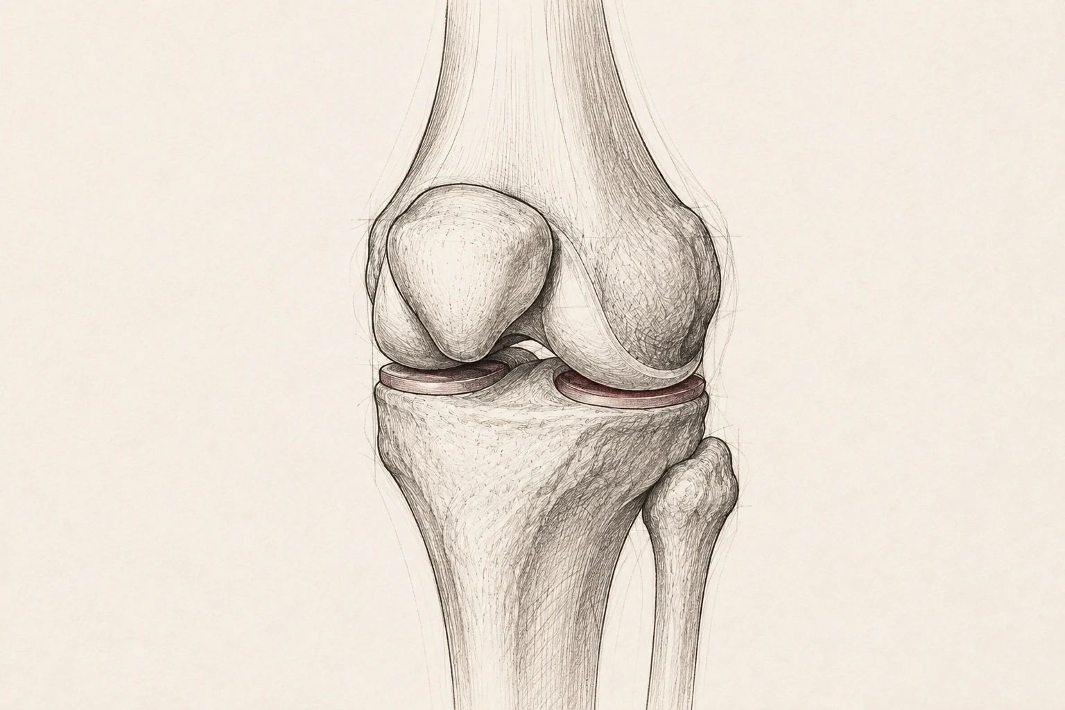 Illustration of the bones of a knee