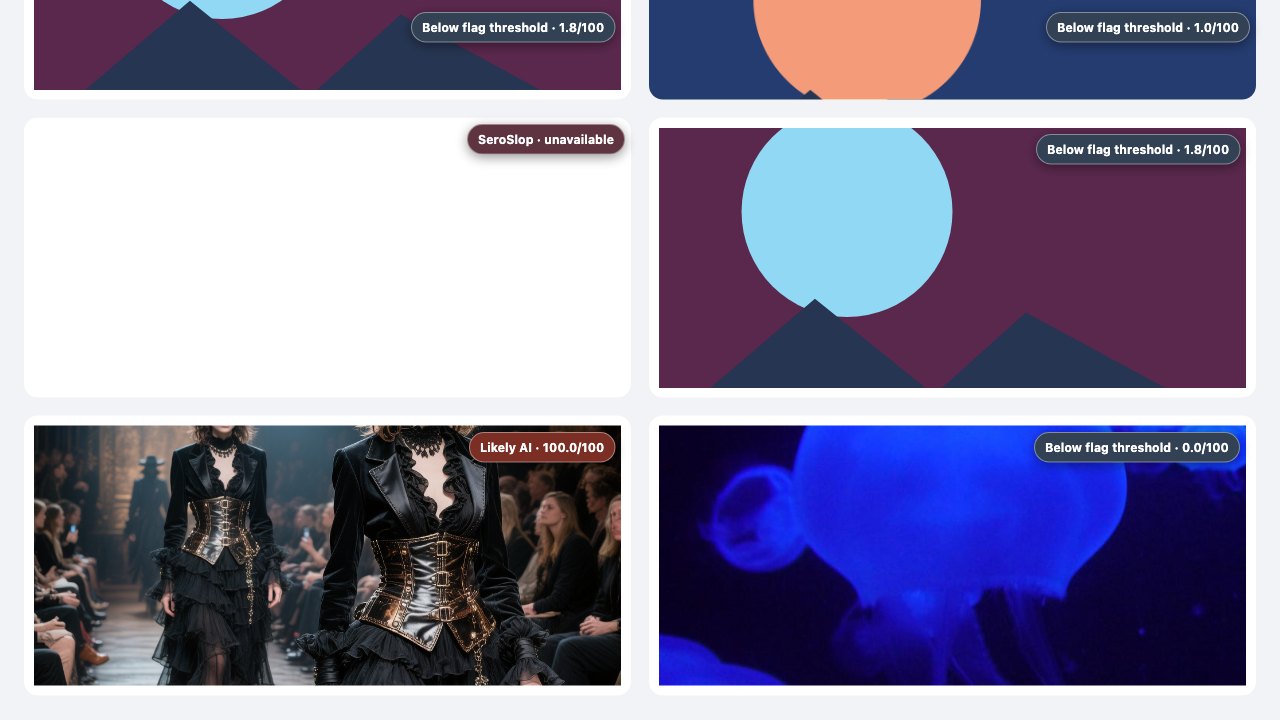 The SeroSlop page describing a local image check for the pages you browse
